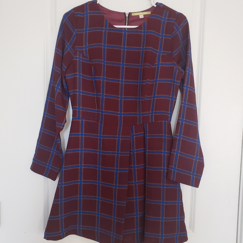 Gianni Binion Plaid Dress Small